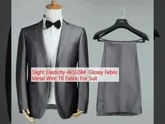 مرونة خفيفة 465GSM نسيج لامع سلك معدني TR نسيج لبدلة